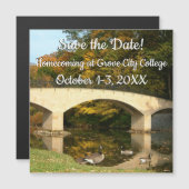 Rainboogbrug in Herfst bij Grove City Save the Dat (Voorkant / Achterkant)