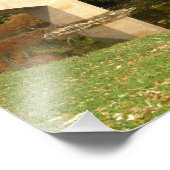 Rainboogbrug in Herfst bij het Grove City College Foto Afdruk (Hoek)