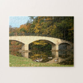 Rainboogbrug in Herfst bij het Grove City College Legpuzzel