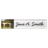 Rainboogbrug in Herfst bij het Grove City College Naambordje (Voorkant)