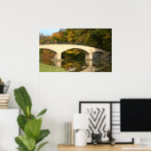 Rainboogbrug in Herfst bij het Grove City College Poster (Thuiskantoor)