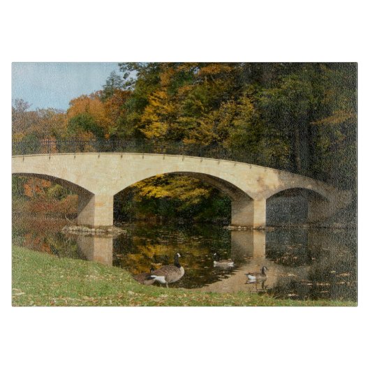 Rainboogbrug in Herfst bij het Grove City College Snijplank (Voorkant)