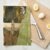 Rainboogbrug in Herfst bij het Grove City College Theedoek (Quarter Fold)