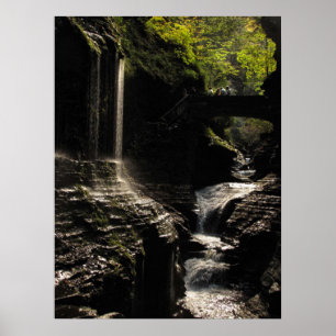 Rainboogbrug in Watkins Glen State Park Poster