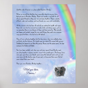 Rainboogbrug Pet Loss (aanpasbaar) Poster