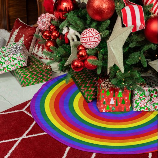 Rainboogbundelcirkels Imitatie Linnen Kerstboom Kleed