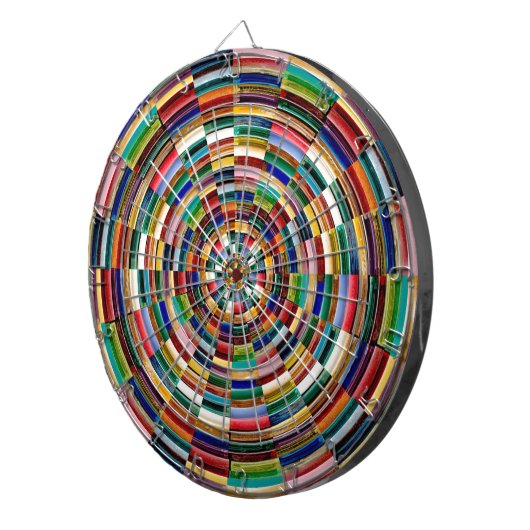 Rainboogcirkels Sjabloon Blanc Blanche voeg TEKST  Dartbord (Voorkant Rechts)