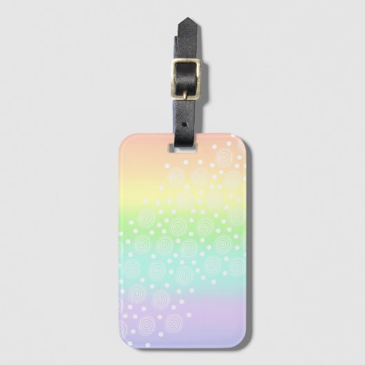 Rainboogcirkels voor pasta's in cirkels bagagelabel (Voorkant (verticaal))