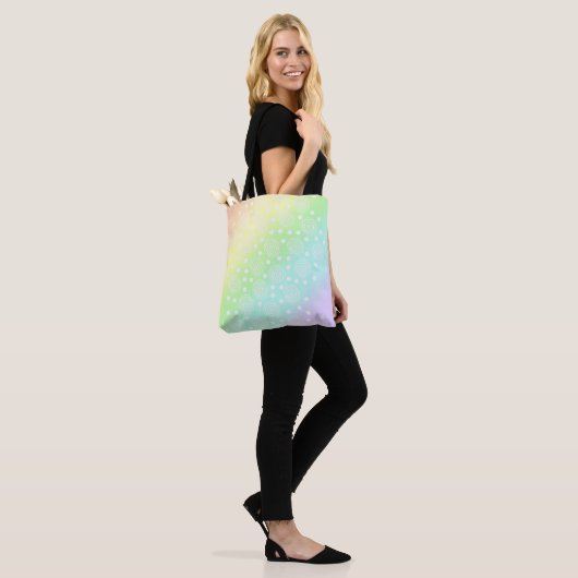 Rainboogcirkels voor pasta's in cirkels Canvas tas (Op model)