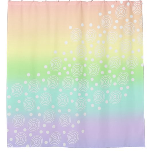 Rainboogcirkels voor pasta's in cirkels douchegordijn (Voorkant)