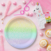 Rainboogcirkels voor pasta's in cirkels papieren bordje (Feest)