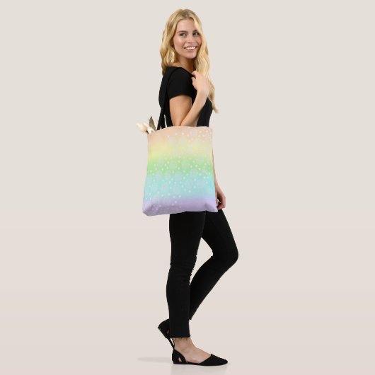Rainboogcirkels voor pasta's in cirkels tote bag (Op model)