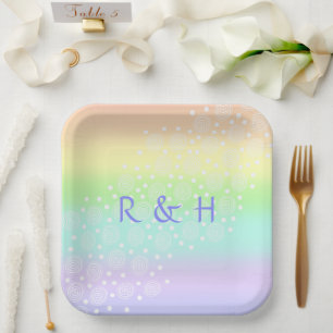 Rainboogcirkels voor pasta's papieren bordje