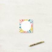 Rainboogcirkelvormig afbeelding kleurrijk vun mode post-it® notes (Op bureau)