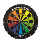 Rainboogdartboard met aangepaste tekst dartbord (Voorkant)
