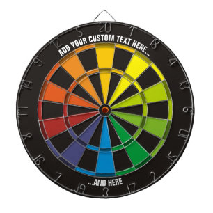 Rainboogdartboard met aangepaste tekst dartbord
