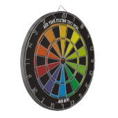 Rainboogdartboard met aangepaste tekst dartbord (Voorkant Links)