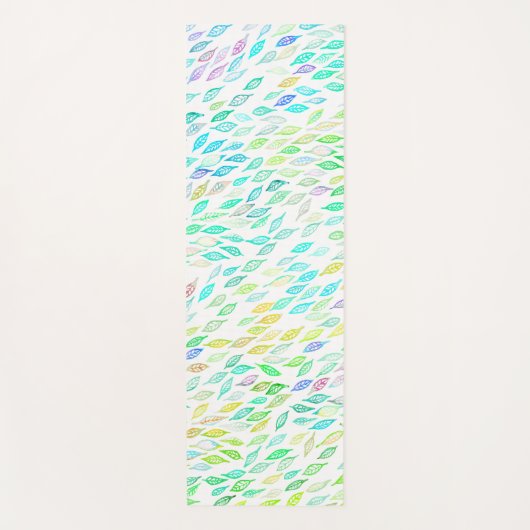 Rainboogdoezelaar verlaat Waterverf Patroon Yogamat (Voorkant)