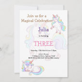 Rainboogekleur Unicorn baby meisjesverjaardag Kaart (Voorkant)