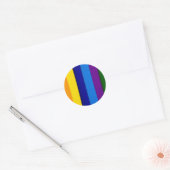 Rainboogfelende strepen ronde sticker (Envelop)