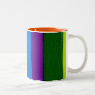 Rainboogfelende strepen tweekleurige koffiemok
