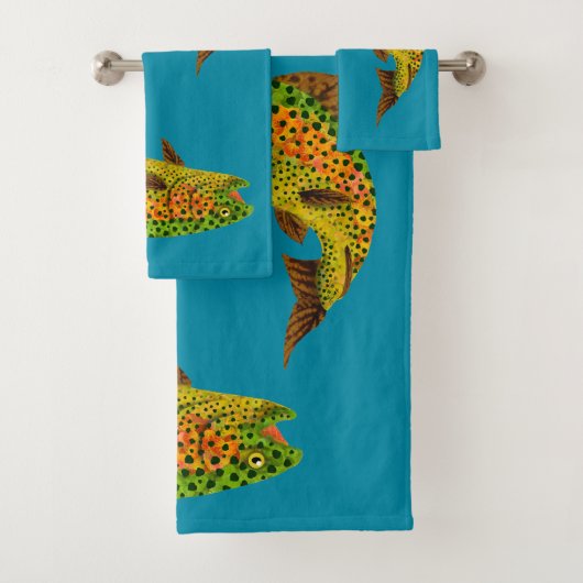 Rainboogforel 1 van Aspen Leaf Bad Handdoek (Insitu)