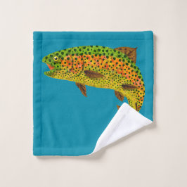 Rainboogforel 1 van Aspen Leaf Bad Handdoek