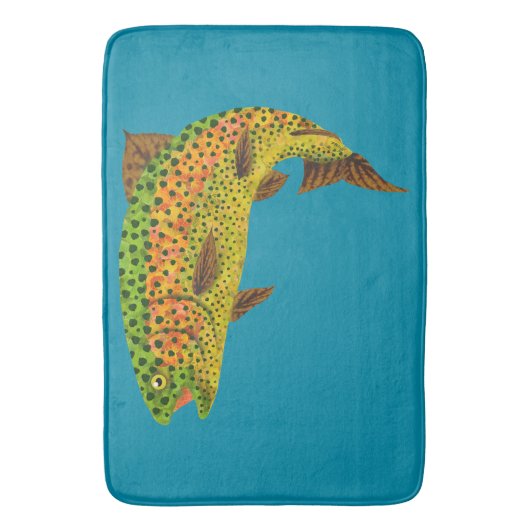 Rainboogforel 1 van Aspen Leaf Badmat (Voorkant Verticaal)