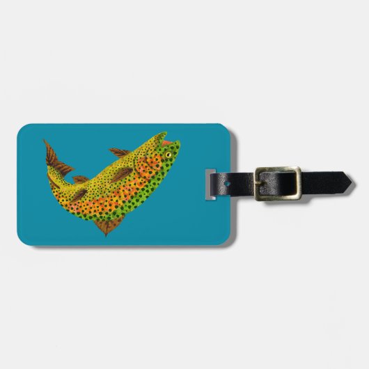 Rainboogforel 1 van Aspen Leaf Bagagelabel (Voorkant horizontaal)