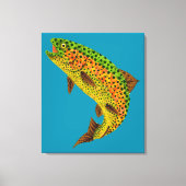 Rainboogforel 1 van Aspen Leaf Canvas Afdruk (Voorkant)