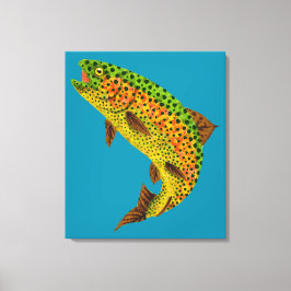 Rainboogforel 1 van Aspen Leaf Canvas Afdruk