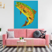 Rainboogforel 1 van Aspen Leaf Canvas Afdruk (Insitu (Woonkamer))