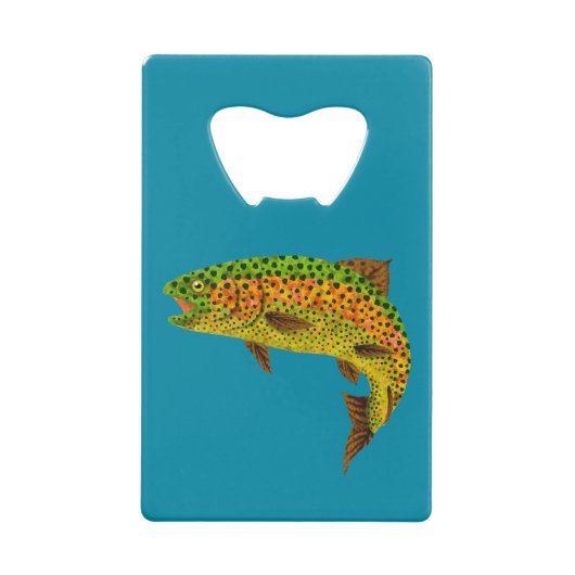 Rainboogforel 1 van Aspen Leaf Creditkaart Flessenopener (Voorkant)