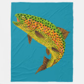 Rainboogforel 1 van Aspen Leaf Fleece Deken (Voorkant)