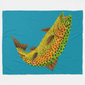 Rainboogforel 1 van Aspen Leaf Fleece Deken (Voorkant (Horizontaal))