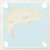 Rainboogforel 1 van Aspen Leaf Glazen Onderzetter (Achterkant)