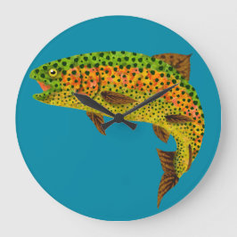 Rainboogforel 1 van Aspen Leaf Grote Klok