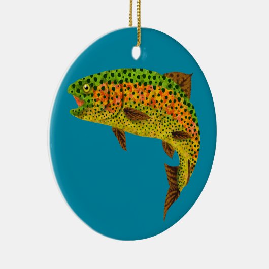 Rainboogforel 1 van Aspen Leaf Keramisch Ornament (Rechts)