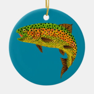 Rainboogforel 1 van Aspen Leaf Keramisch Ornament