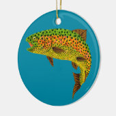 Rainboogforel 1 van Aspen Leaf Keramisch Ornament (Links)