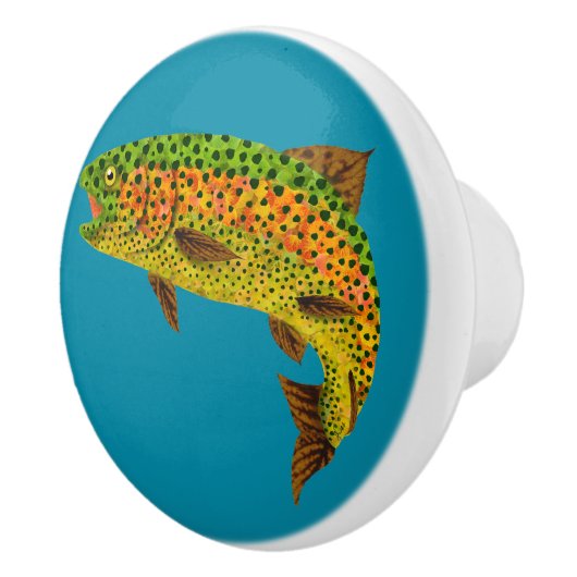 Rainboogforel 1 van Aspen Leaf Keramische Knop (Rechts)