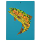 Rainboogforel 1 van Aspen Leaf Klembord (Achterkant)