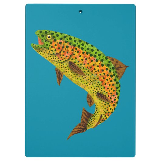 Rainboogforel 1 van Aspen Leaf Klembord (Achterkant)