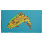 Rainboogforel 1 van Aspen Leaf Kussensloop (Voorkant-Links)