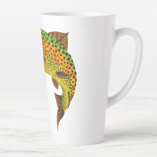 Rainboogforel 1 van Aspen Leaf Latte Mok (Rechts)