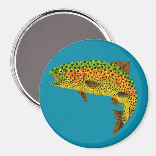 Rainboogforel 1 van Aspen Leaf Magneet (Voorkant / Achterkant)