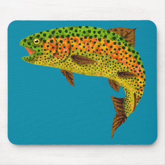 Rainboogforel 1 van Aspen Leaf Muismat (Voorkant)