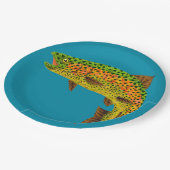 Rainboogforel 1 van Aspen Leaf Papieren Bordje (Gekanteld)