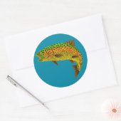 Rainboogforel 1 van Aspen Leaf Ronde Sticker (Envelop)