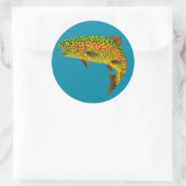 Rainboogforel 1 van Aspen Leaf Ronde Sticker (Tas)